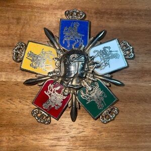 Multicolor Heraldic Brooch